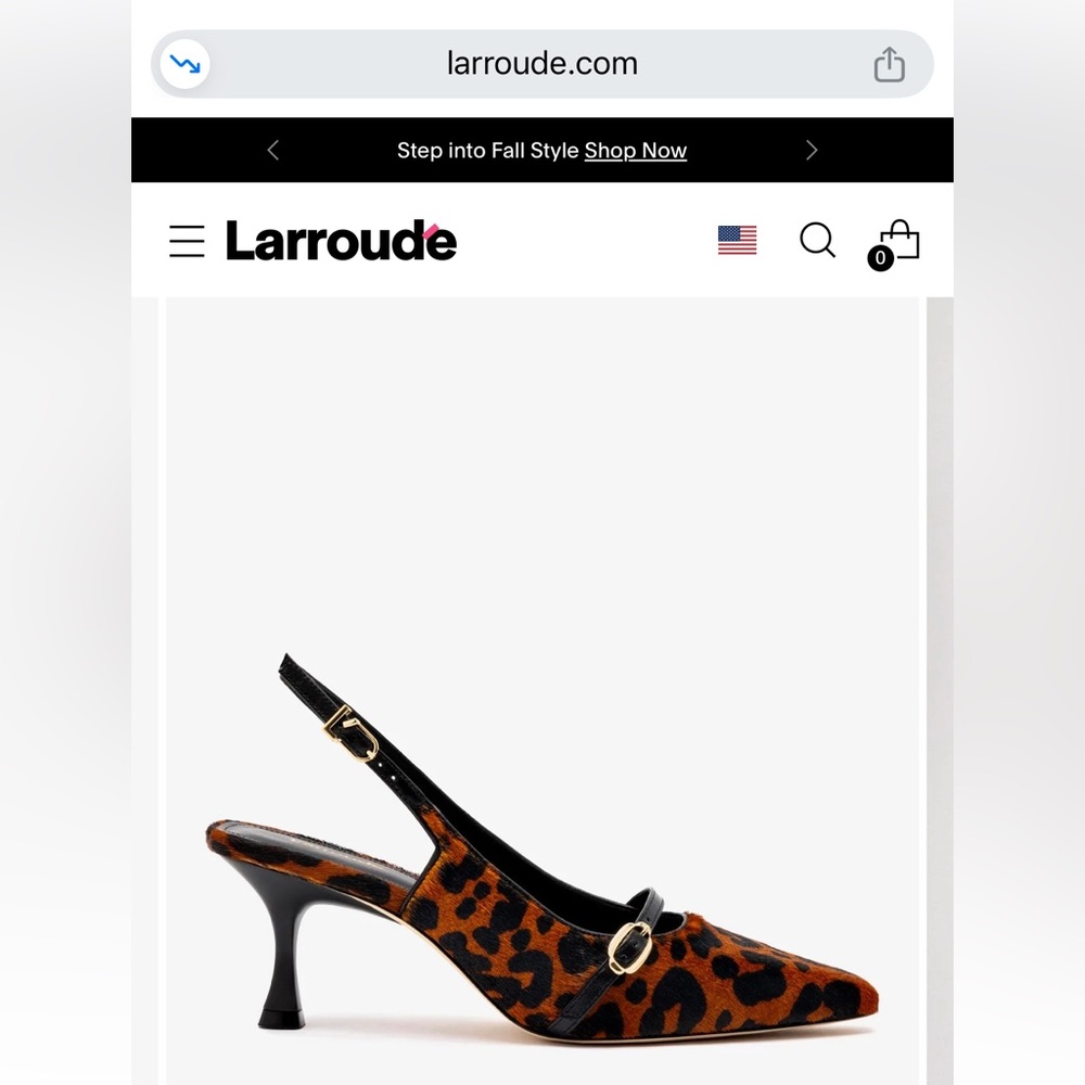 Larroude Ines 2.5” Heel Pump in Animal Print Haircalf Size 8.5